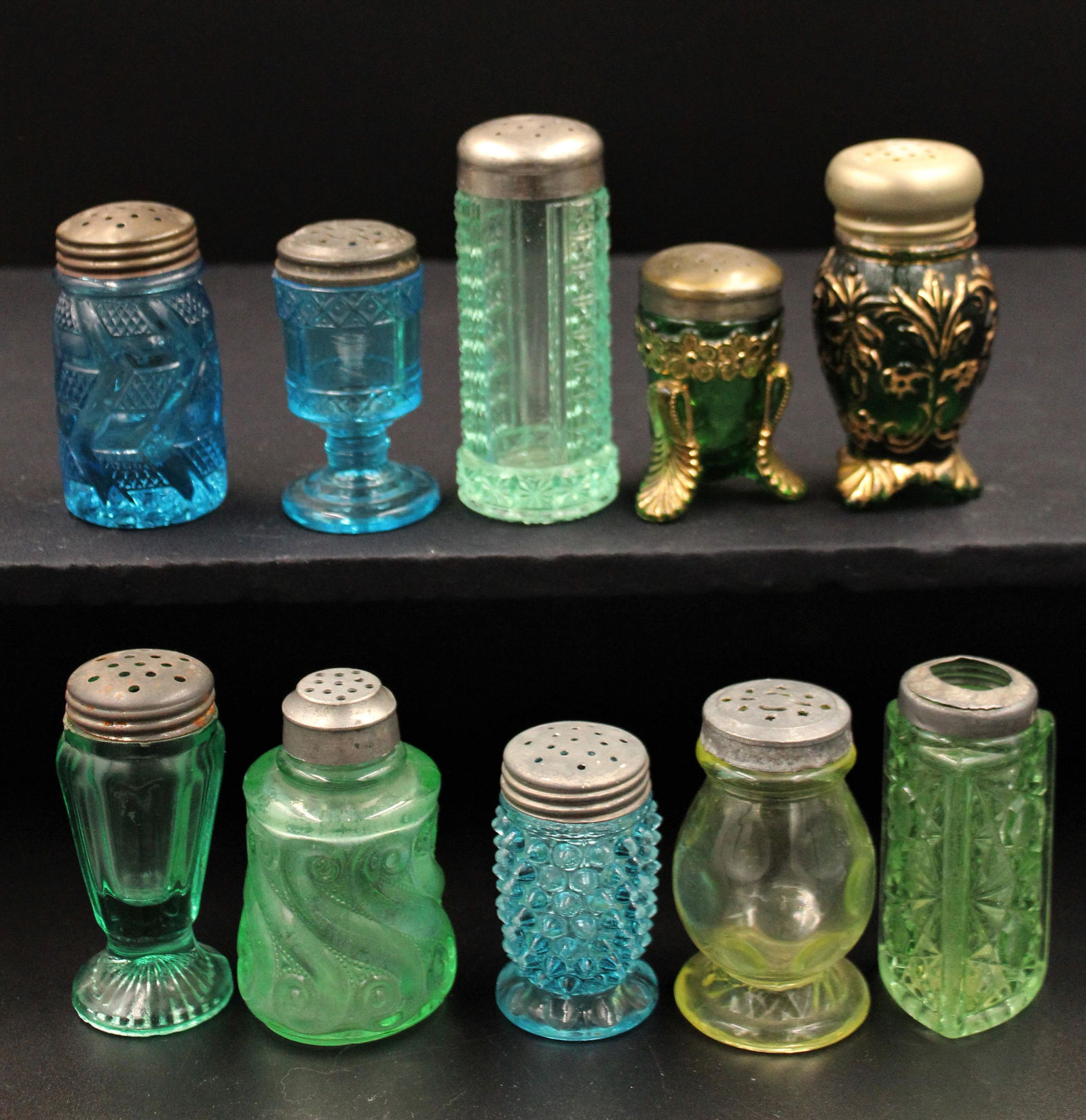 10 pc. Lot Victorian Pattern Glass Salt Shakers (1 of 3)
