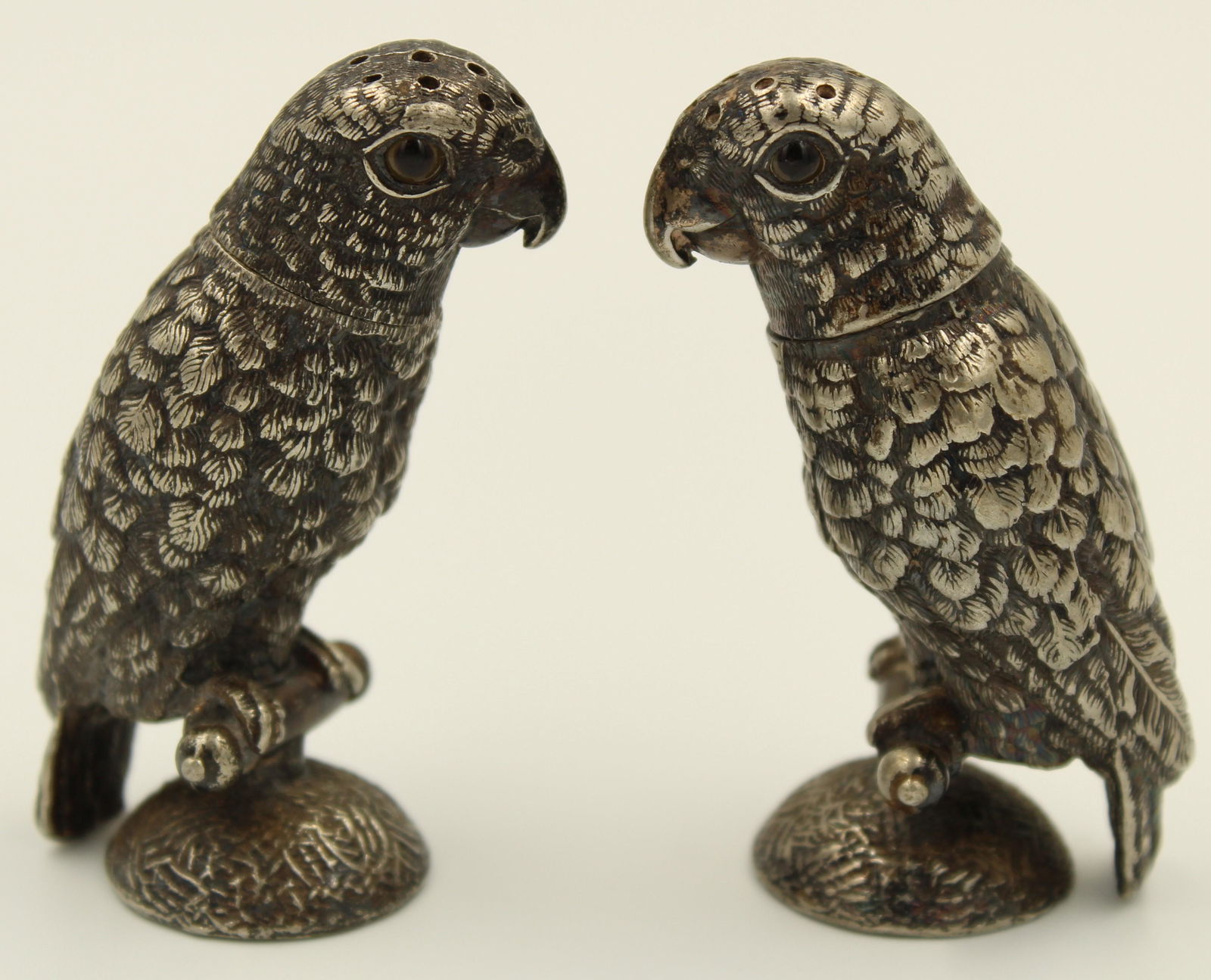 Pair of Victorian Silverplate Parrot Salt Shakers (1 of 3)