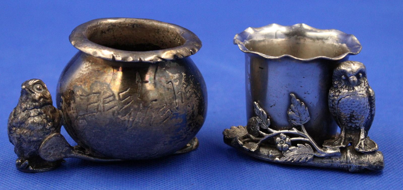 Pair of Victorian SilverplateBird Toothpick Holders (1 of 3)