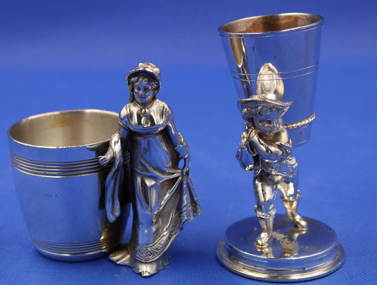 Boy & Girl Tufts Silverplate Toothpick Holders (1 of 4)