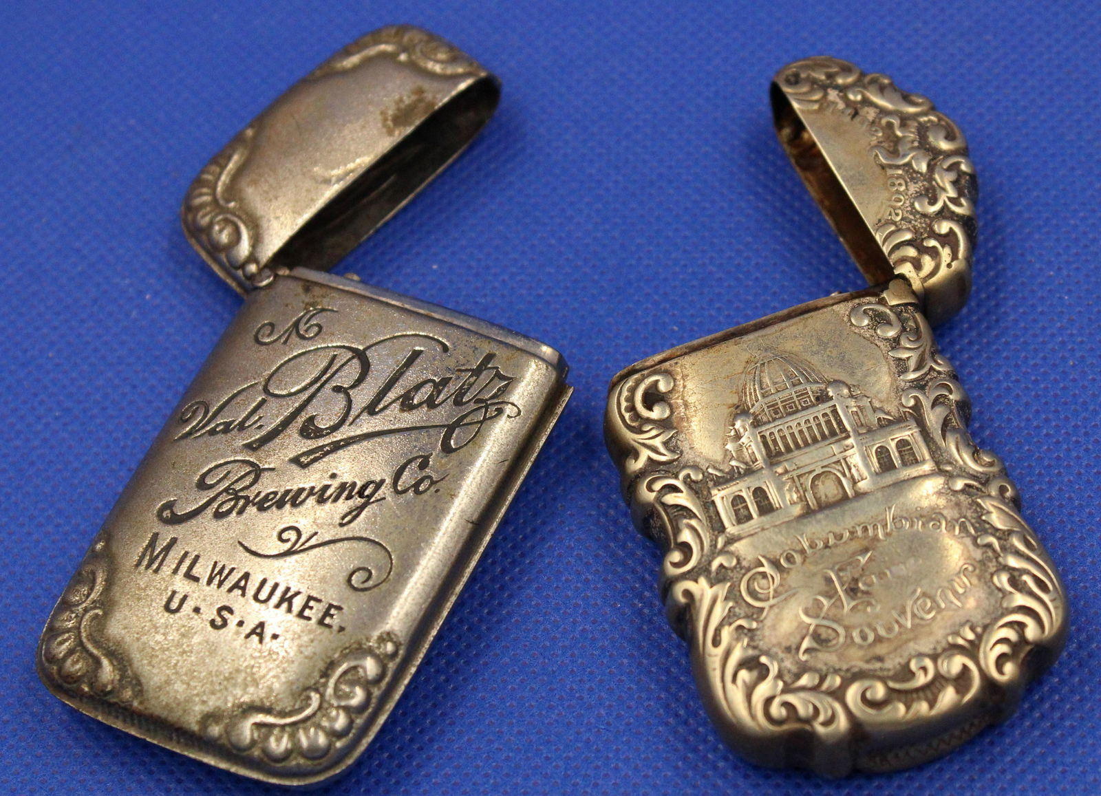 Blatz Brewing Co, Columbian Souv. Match safes (1 of 2)
