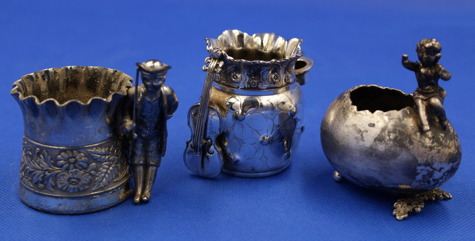 3 pc Lot Victorian Silverplate Figural Toothpicks (1 of 3)