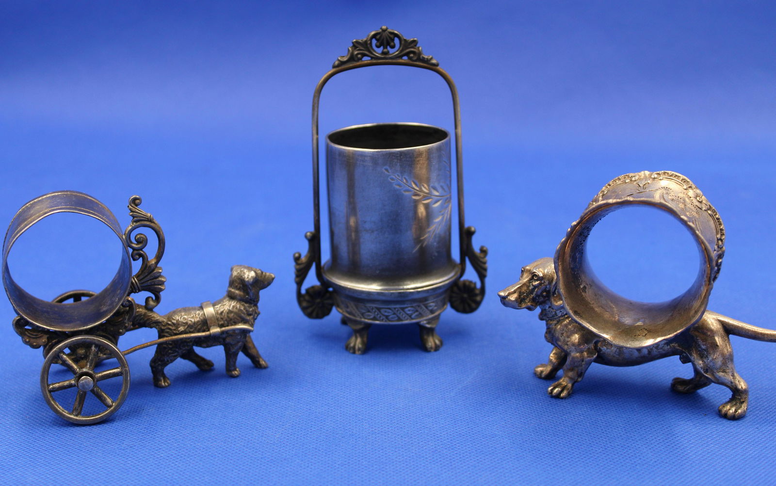 3pc. Lot Victorian Napkin Rings & Toothpick (1 of 3)