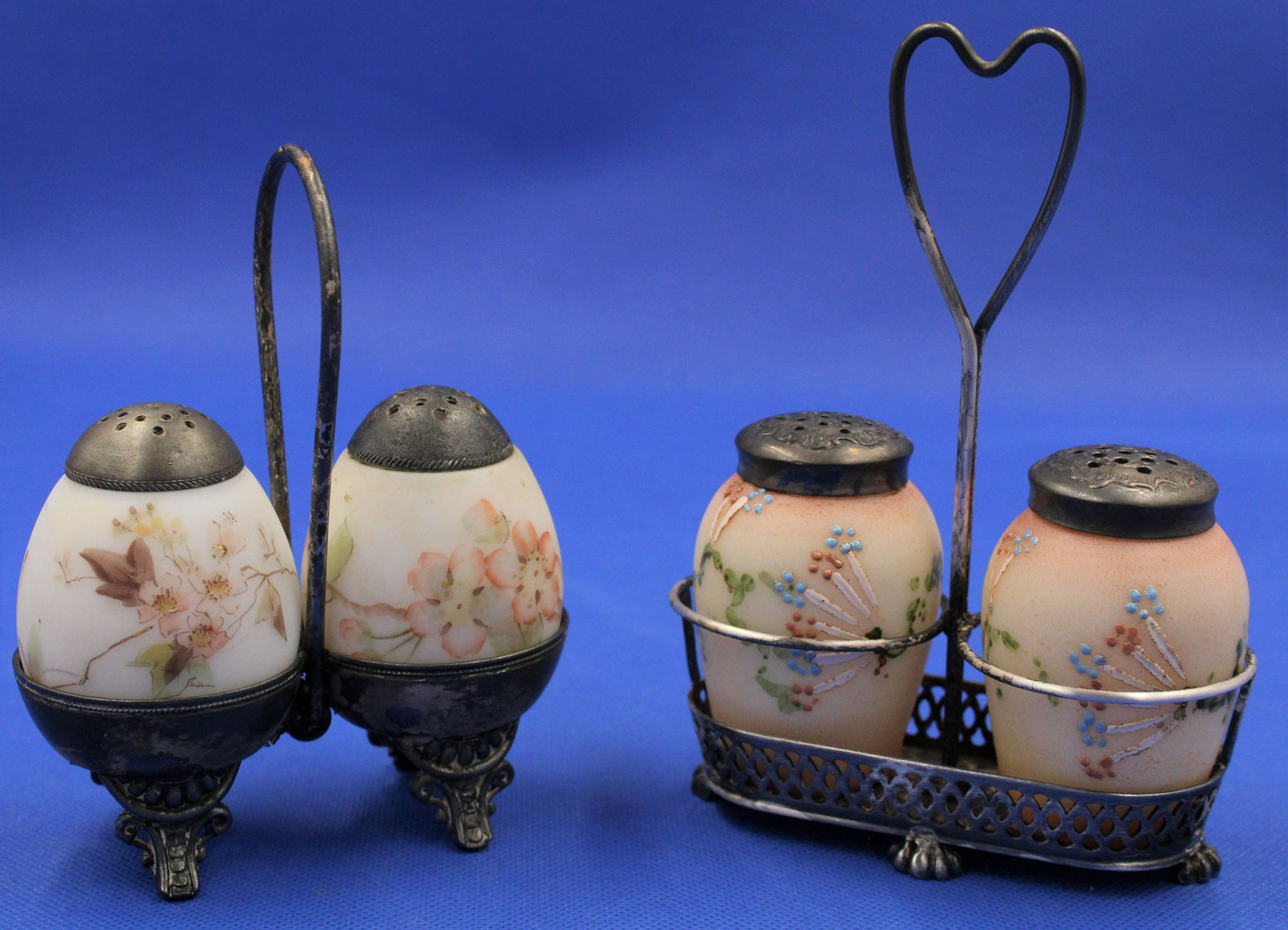 Pair of Mt. Washington Glass Shakers Silverplate (1 of 3)