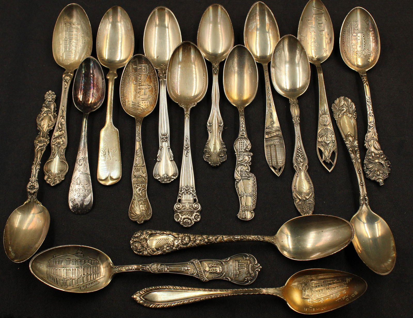 Lot of 17 Sterling Silver Souvenir Spoons (1 of 5)