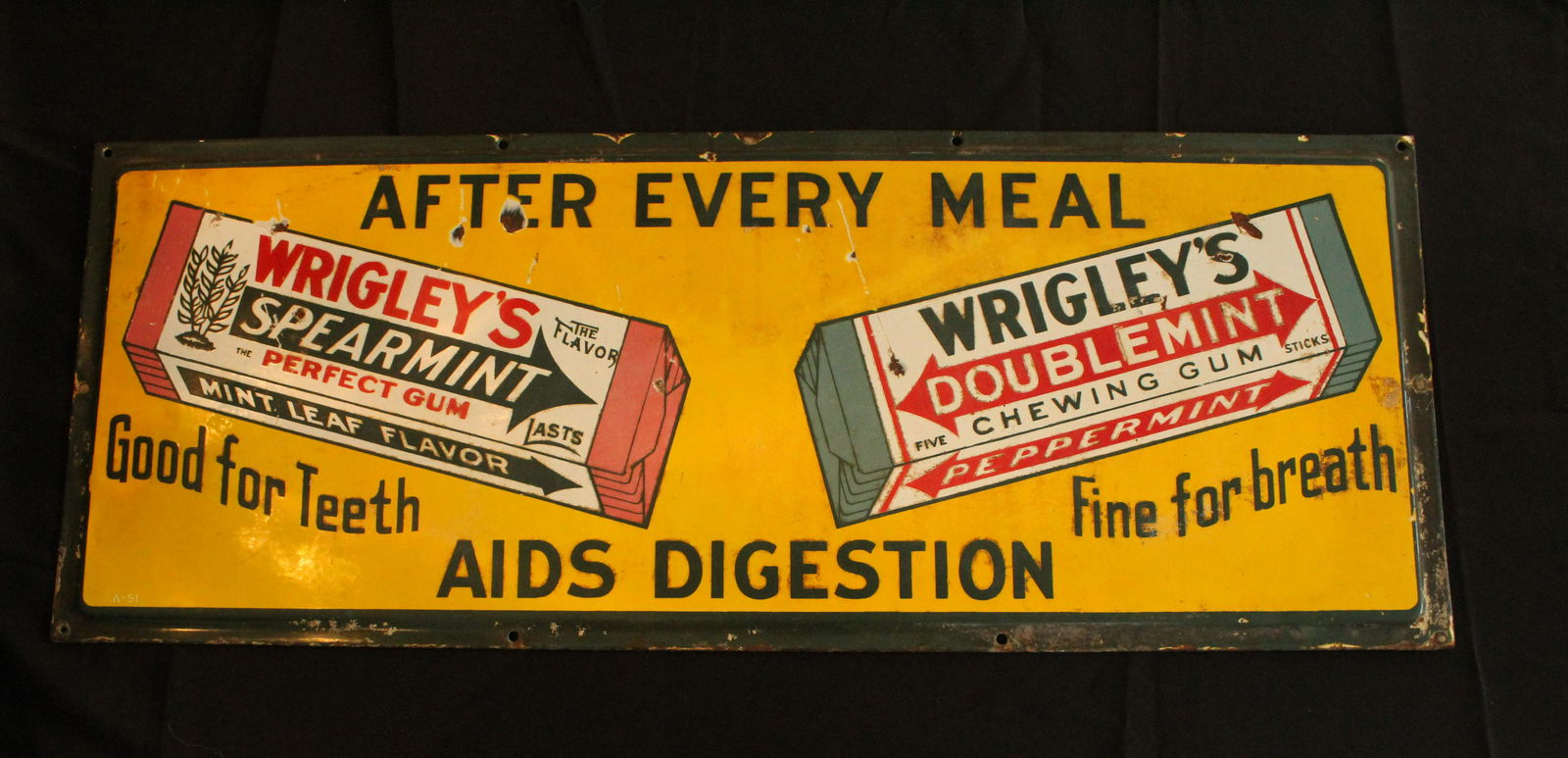 Wrigleys orig. "Doublemint Gum" Advertising sign (1 of 4)