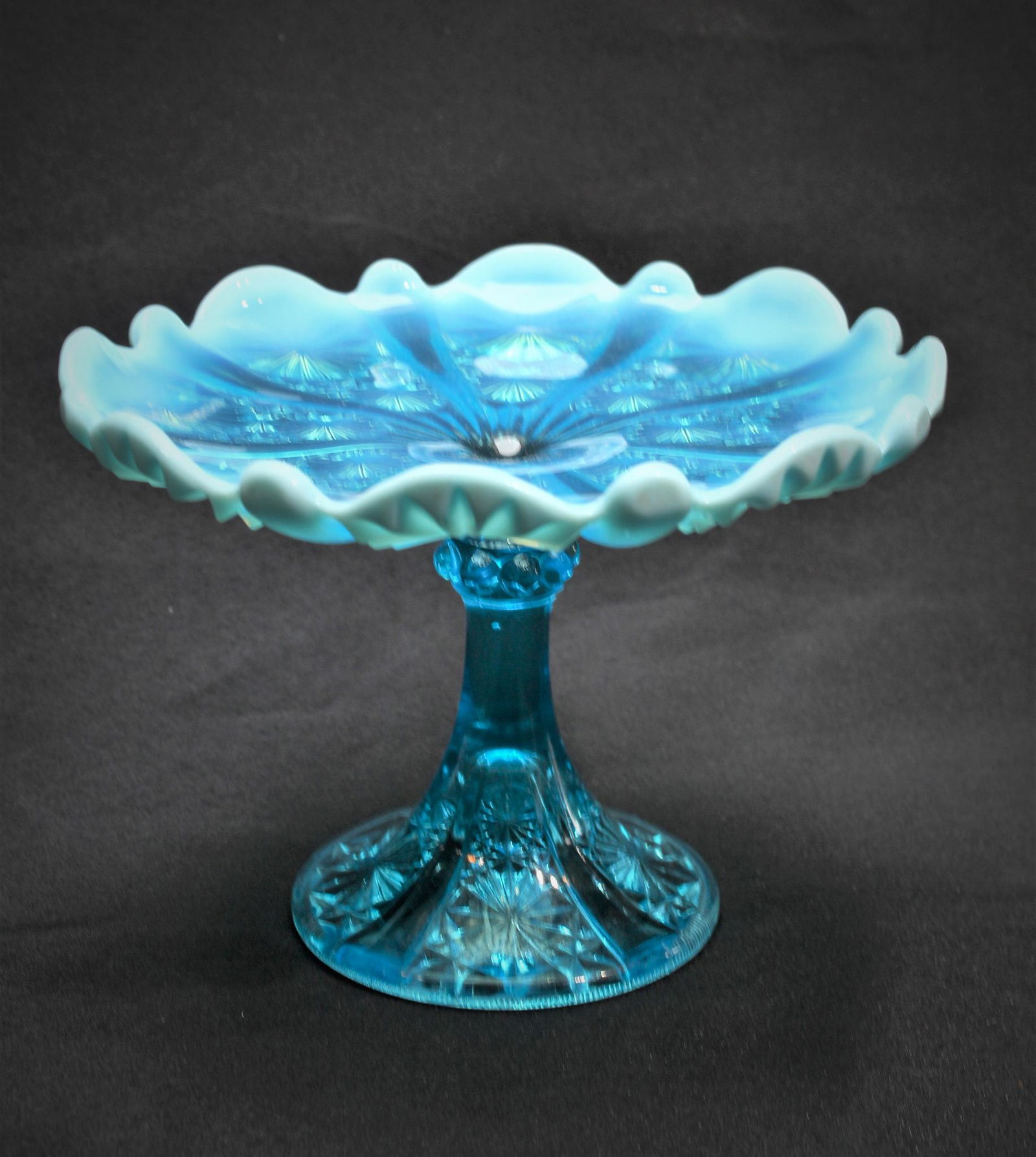 Davidson Blue Opalescent Pedestal Cake Stand (1 of 5)