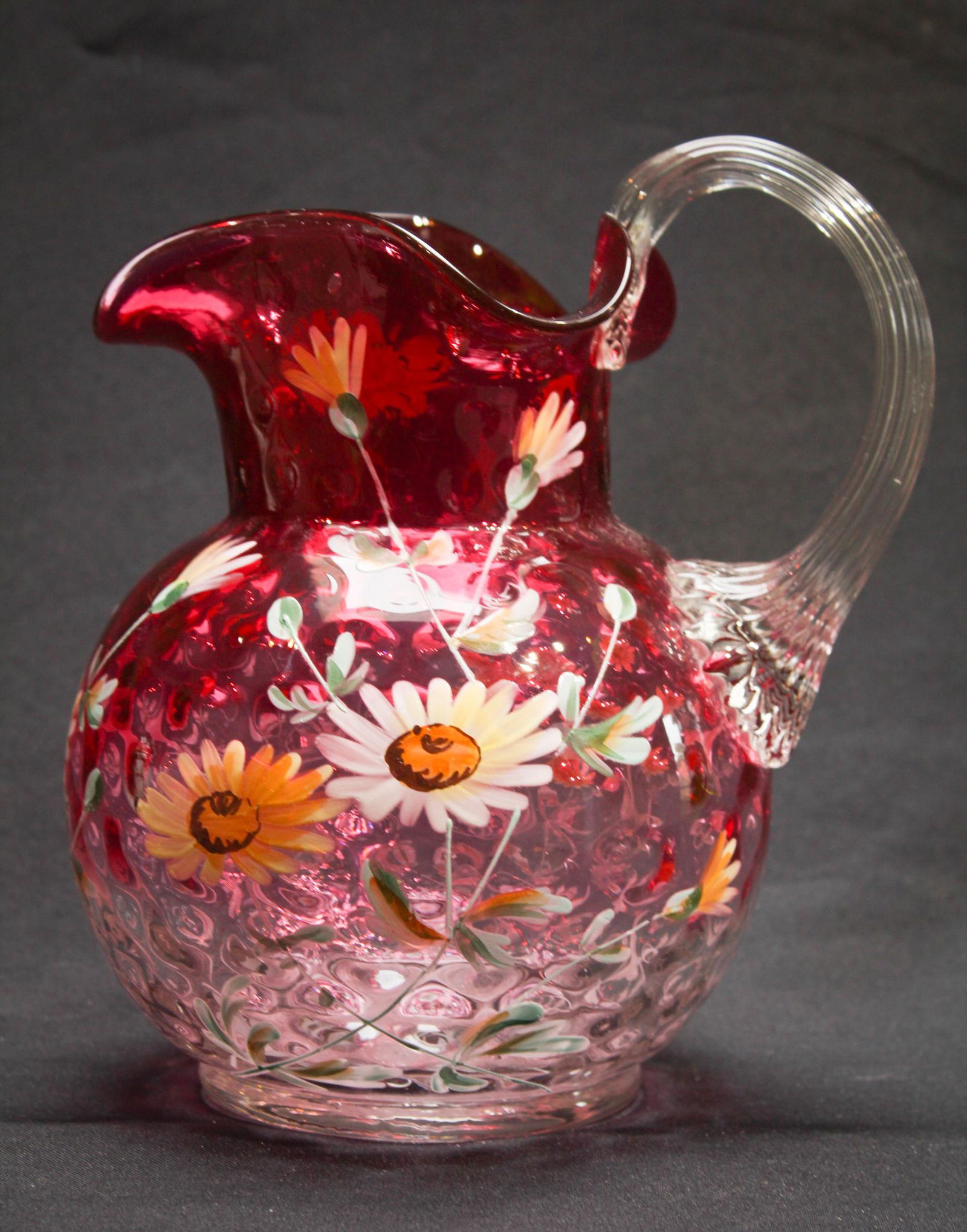 Rubina Victorian Enameled Glass Water Pitcher (1 of 4)