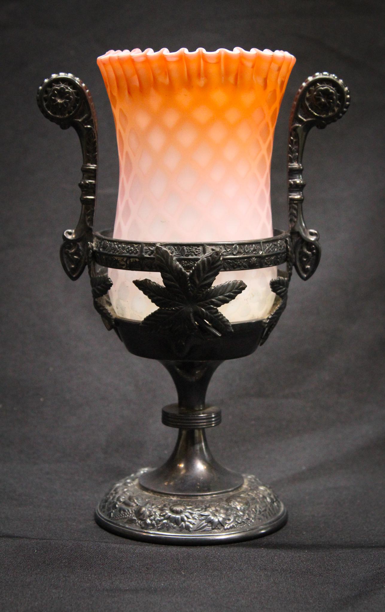 Apricot Mother of Pearl Satin Glass Celery Vase in (1 of 5)