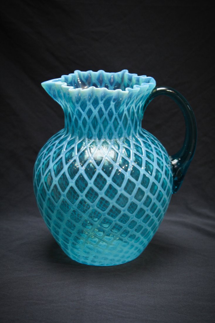 Northwood Blue Opalescent Lattice Victorian Water (1 of 6)