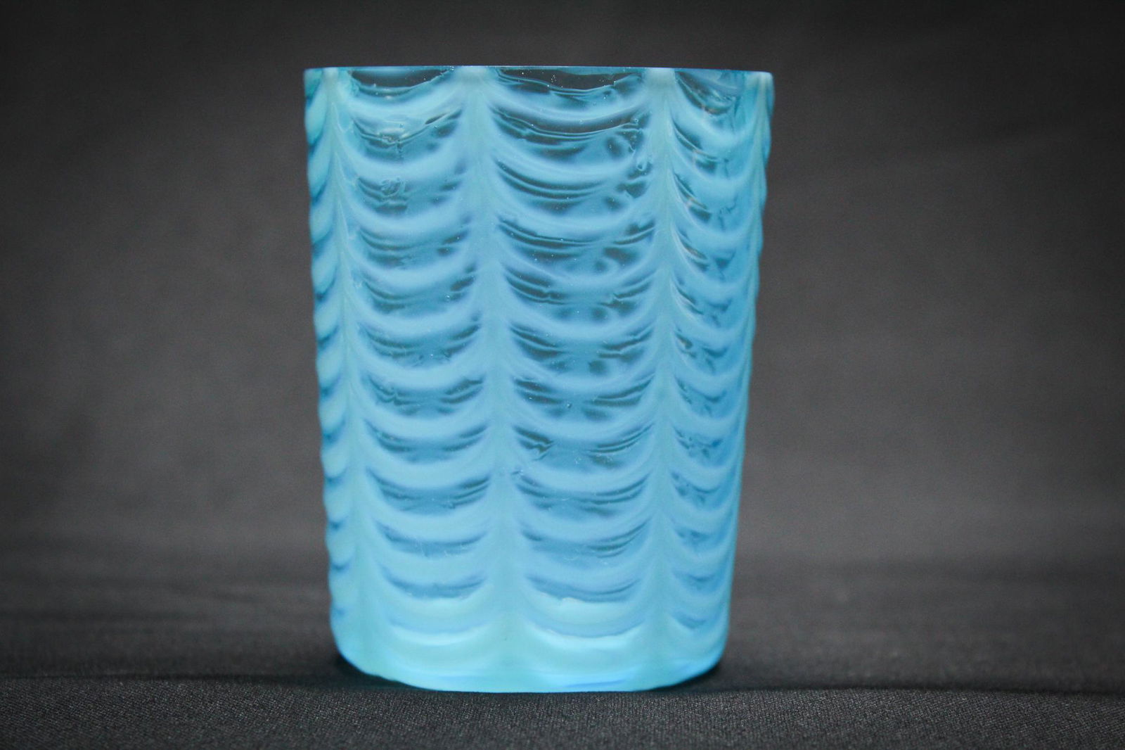 Blue Opalescent Phoenix Drape Tumbler (1 of 3)