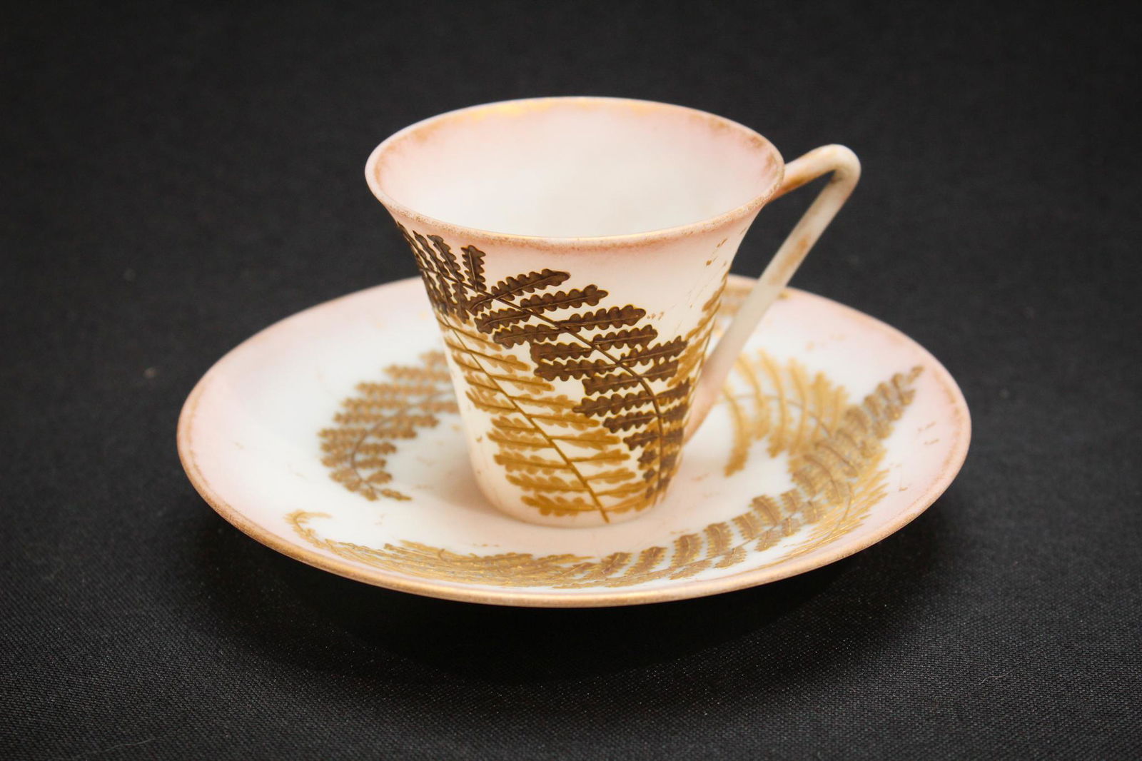 Rare Mt. Washington Glass Crown Milano Cup & Saucer (1 of 4)