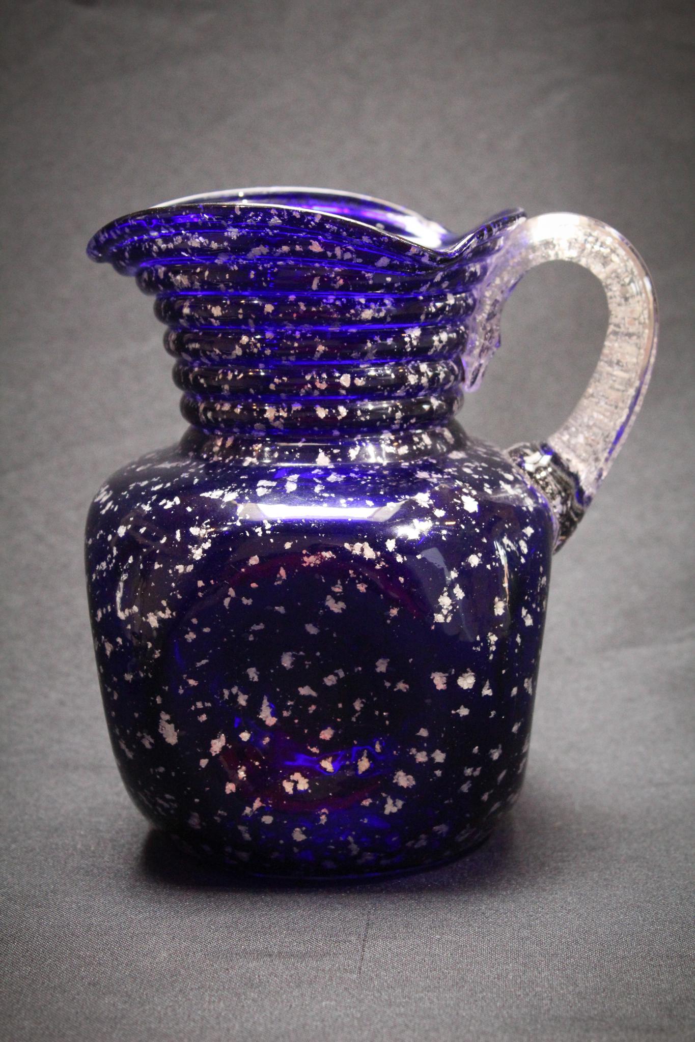 Rare Hobb's Cobalt Spangle Water Pitcher (1 of 4)