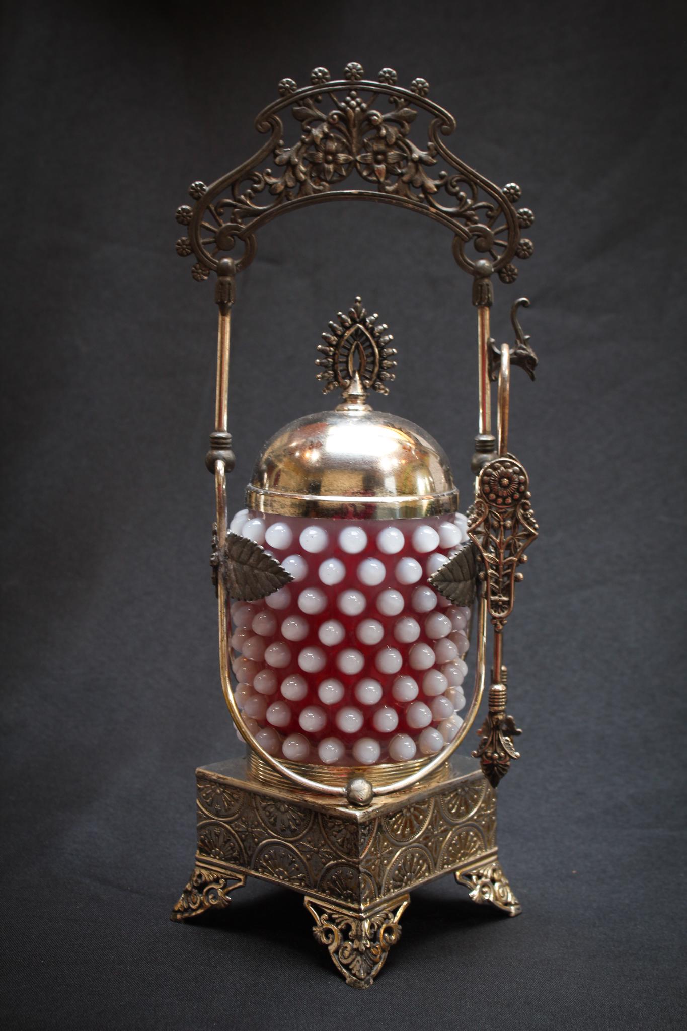 Scarce Hobb's Cranberry Opalescent Victorian Webster (1 of 6)