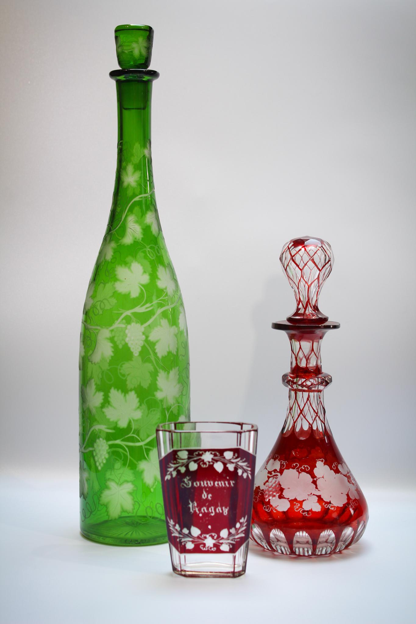 Lot 3pcs. Victorian Bohemian Glass (1 of 7)
