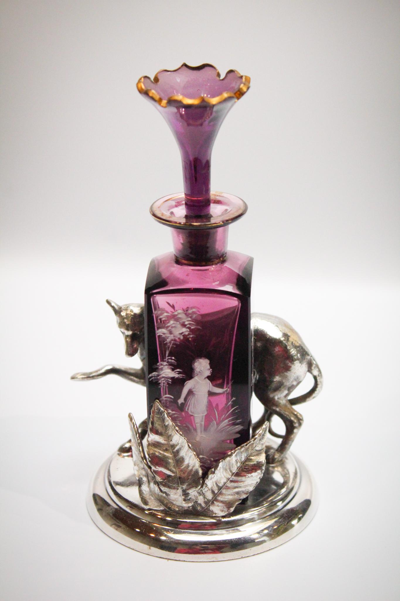 Mary Gregory Amythest Perfume Aurora Silverplate (1 of 9)