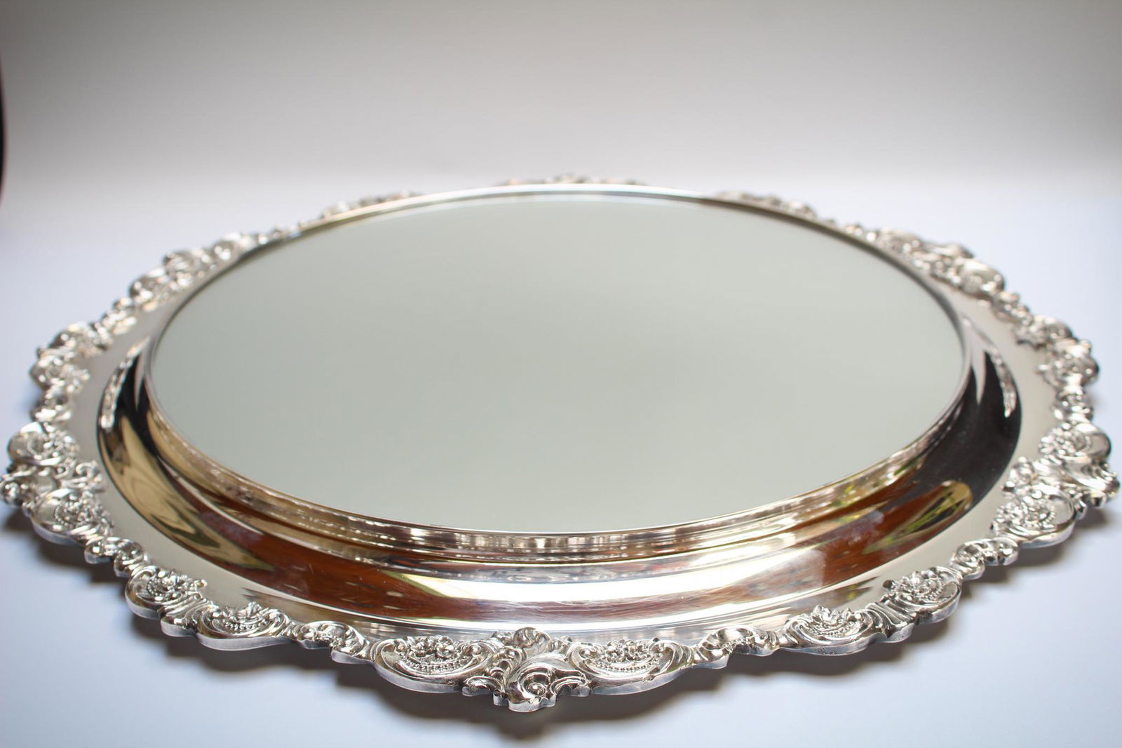 Wallace Baroque Silverplate Mirrored Plateau (1 of 5)