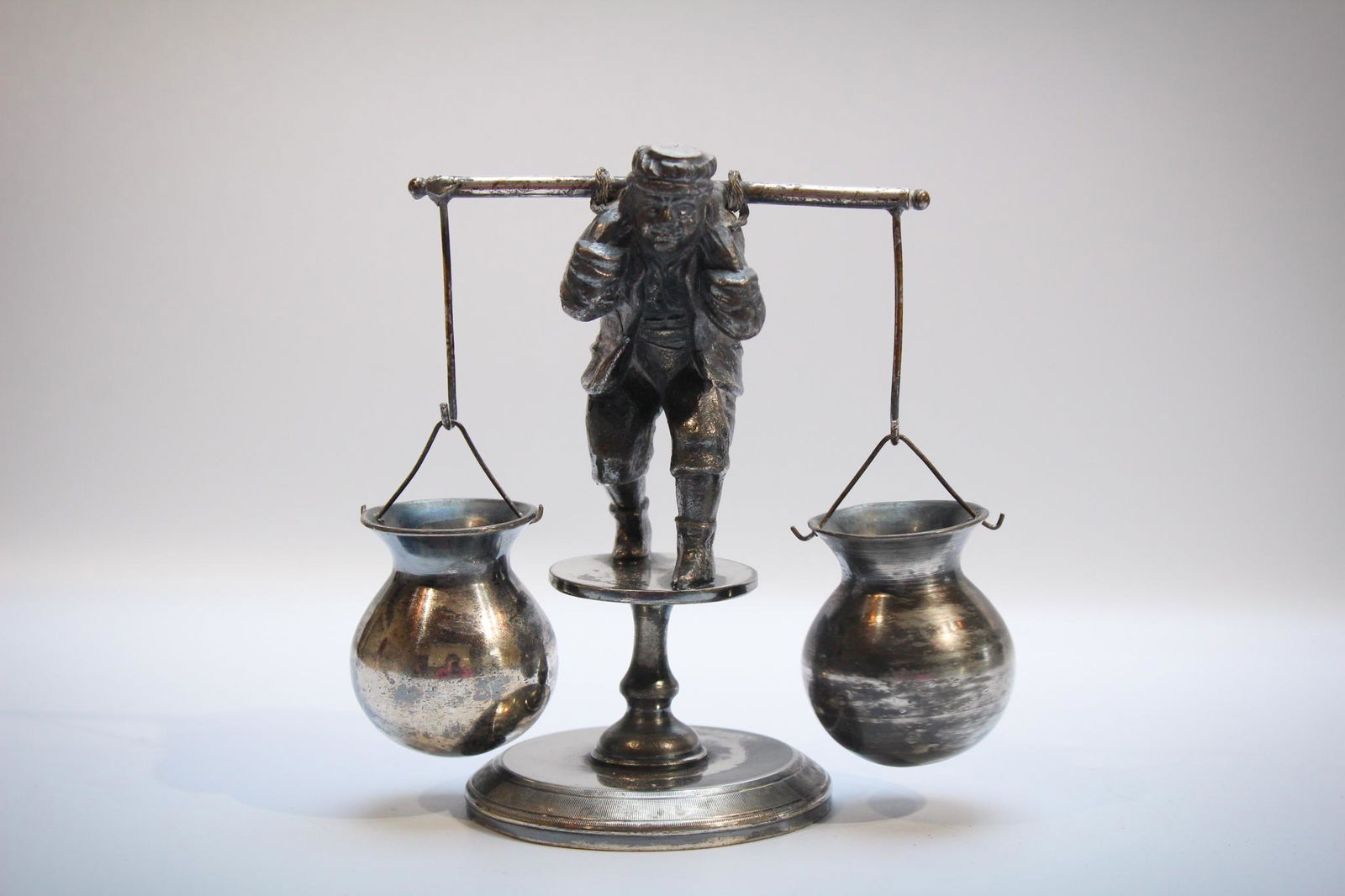 Chinese Tufts Figural Silverplate Water Boy Victorian (1 of 4)