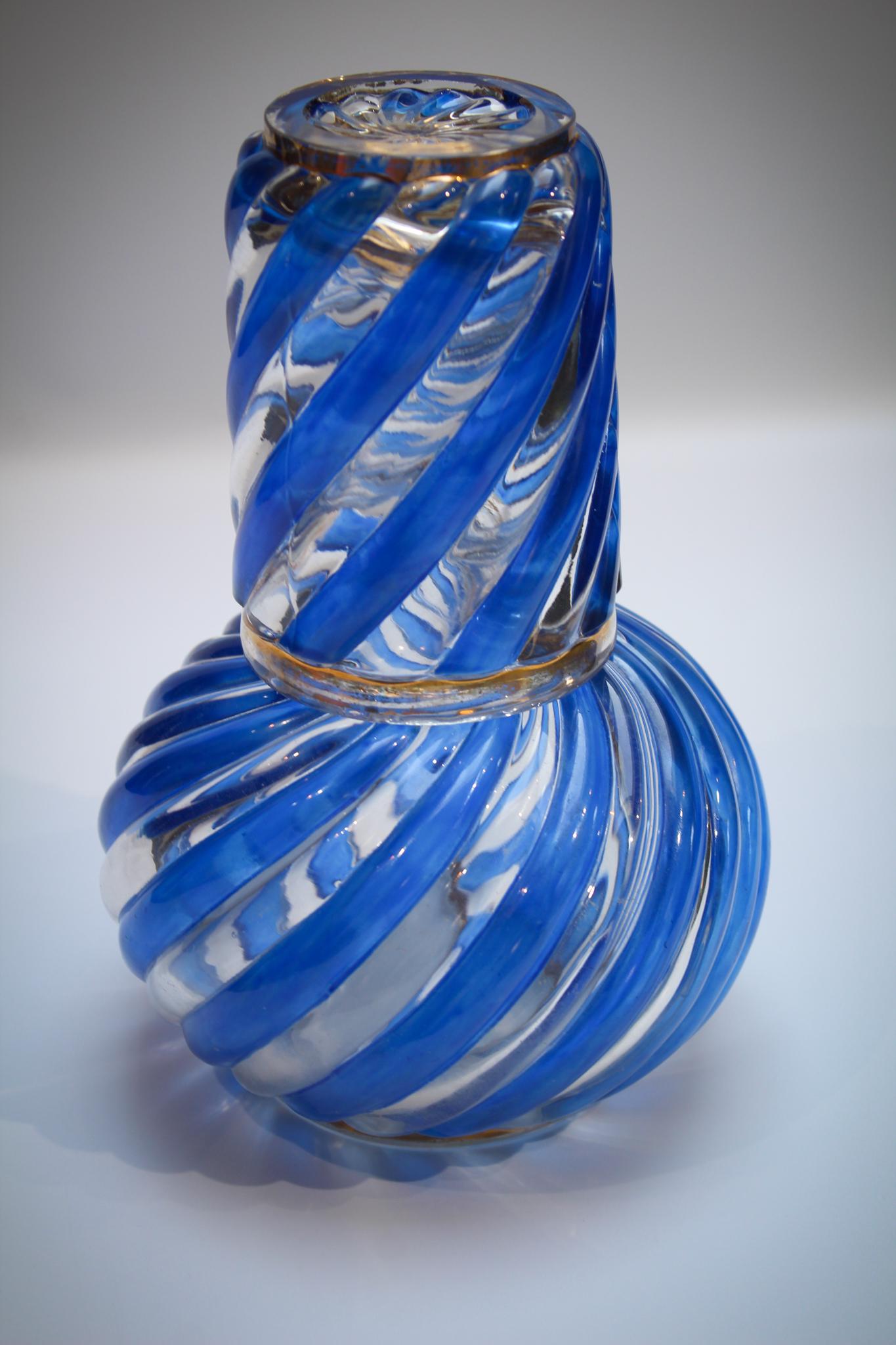 Rare Blue decorated French Baccarat Glass Tumble Up (1 of 5)