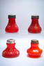 4 pc Lot of Victorian Pigeon Blood Glass Salt Shakers