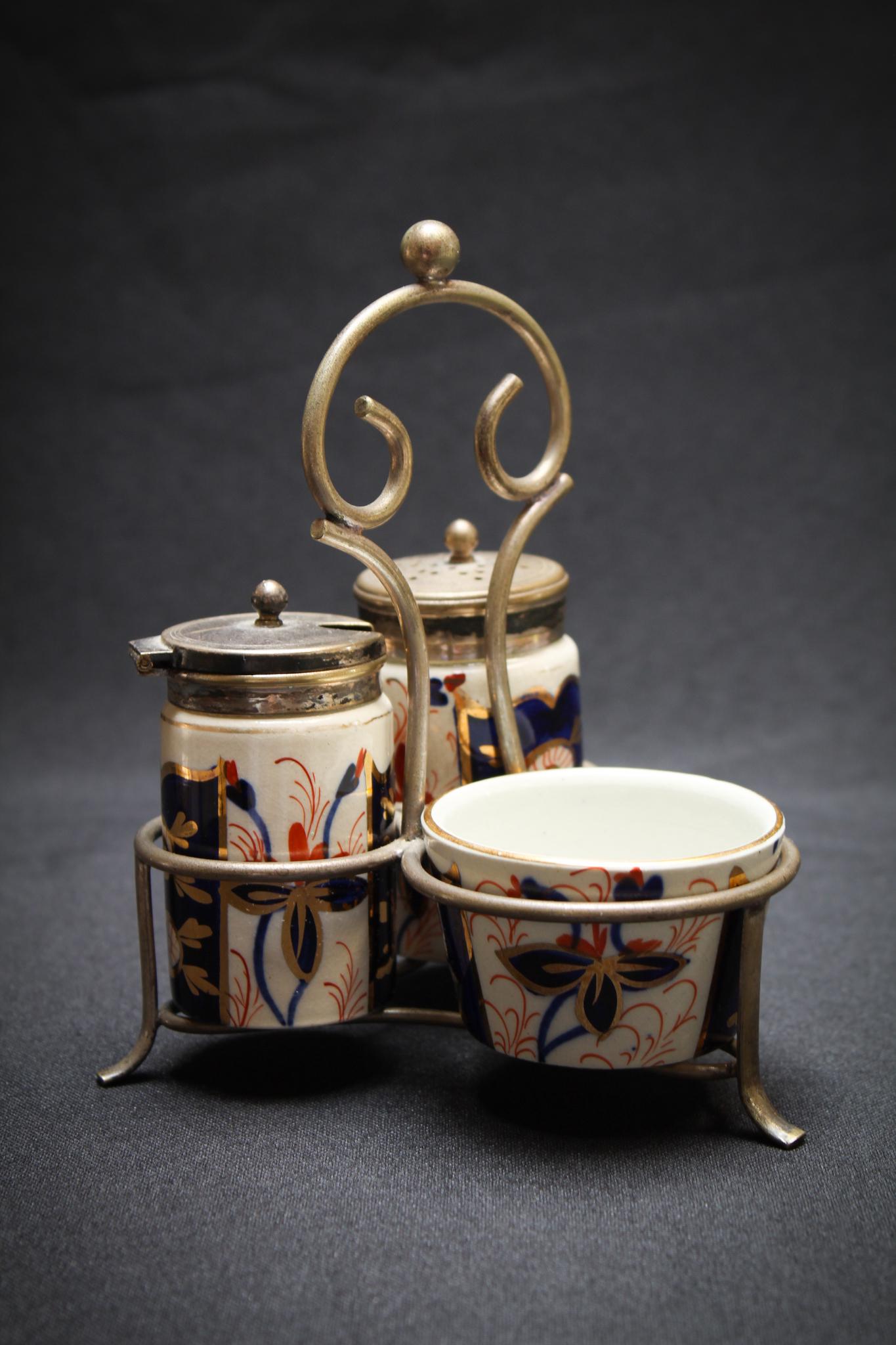 Victorian Gaudy Welsh Victorian Shaker Condiment set (1 of 4)