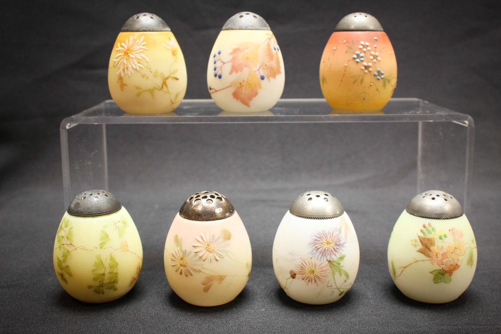 7 Mt. Washington Victorian Glass Egg Salt Shakers (1 of 5)
