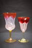 2pcs Durand Cranberry Antique Glass Stems