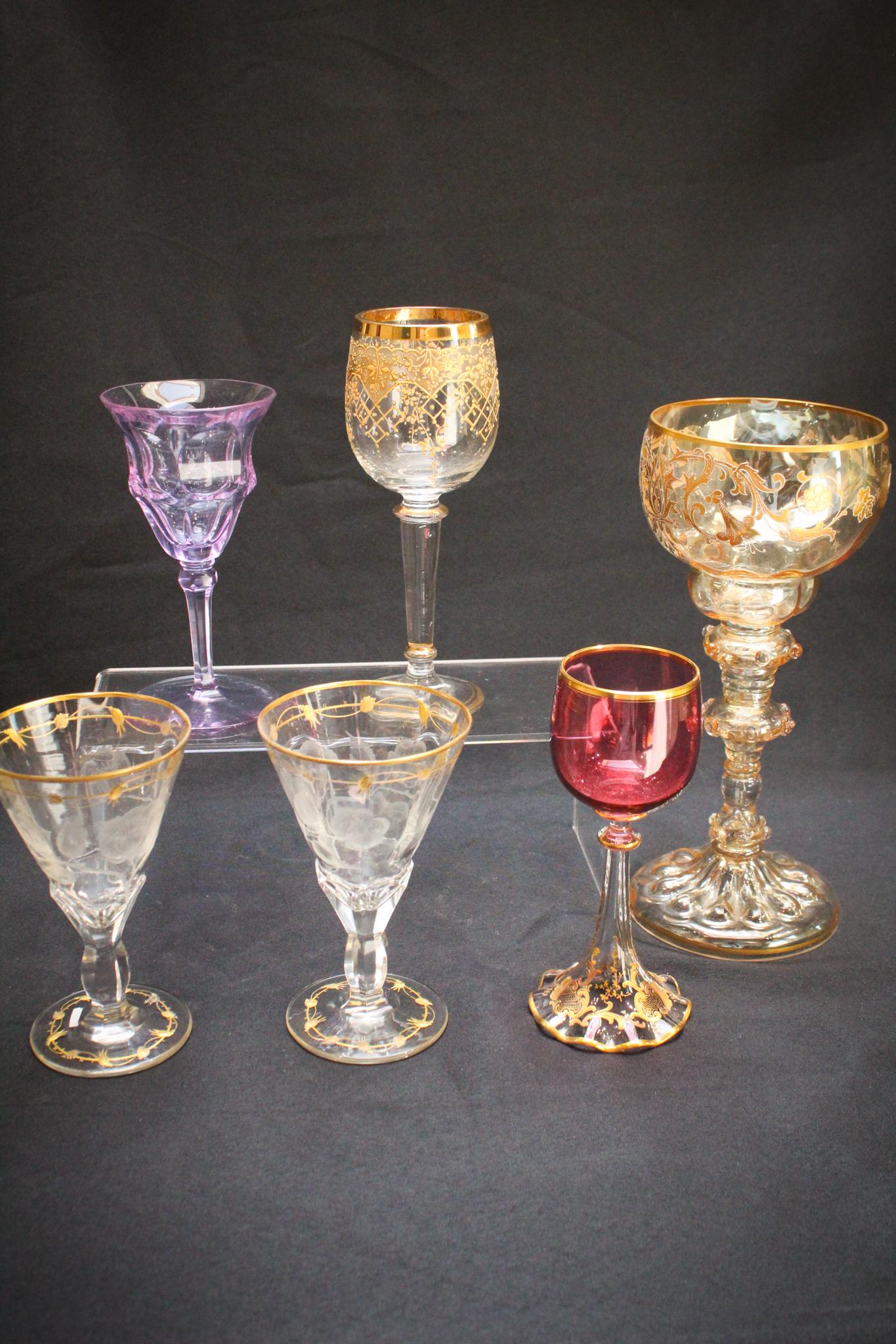 Lot 6 Stems Moser Intaglio Alexandrite (1 of 4)