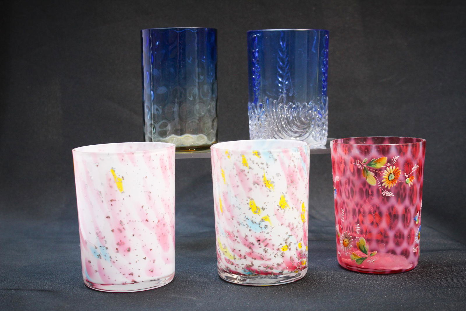 5pc Lot Victorian Glass Tumblers (1 of 7)