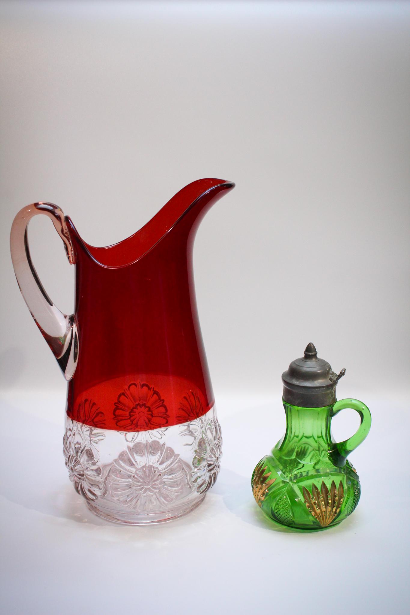 2pcs Victorian Early Colored pattern Glass Heisey & (1 of 3)