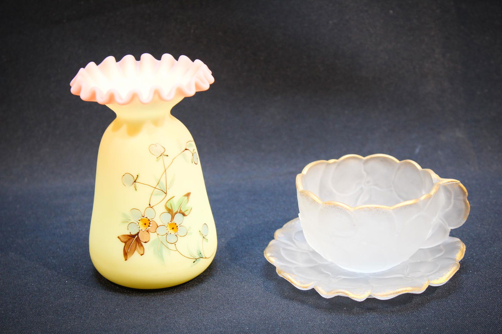 1893 World's Fair Libbey Cup & Saucer  Webb Burmese (1 of 5)