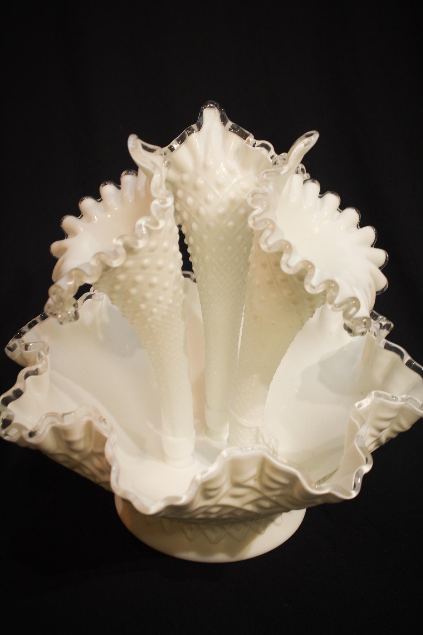 Fenton Silver Crest Diamond Lace Epergne (1 of 5)