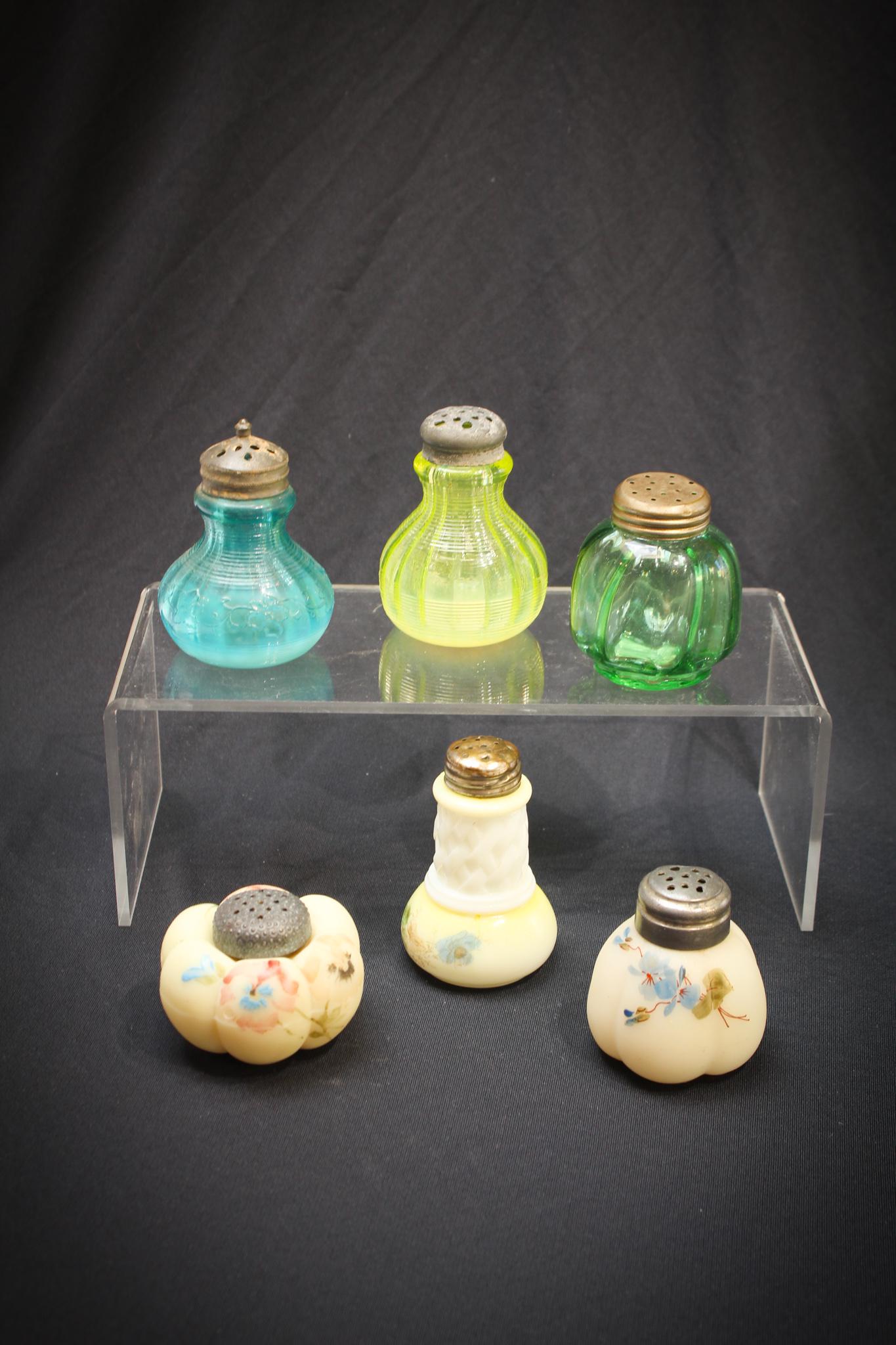 6 pc Lot Assorted Victorian Glass Salt Shakers (1 of 4)