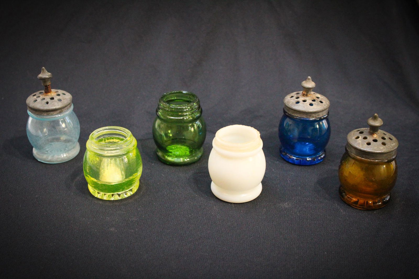 6 pc Lot Christmas Victorian Glass Salt Shakers (1 of 3)