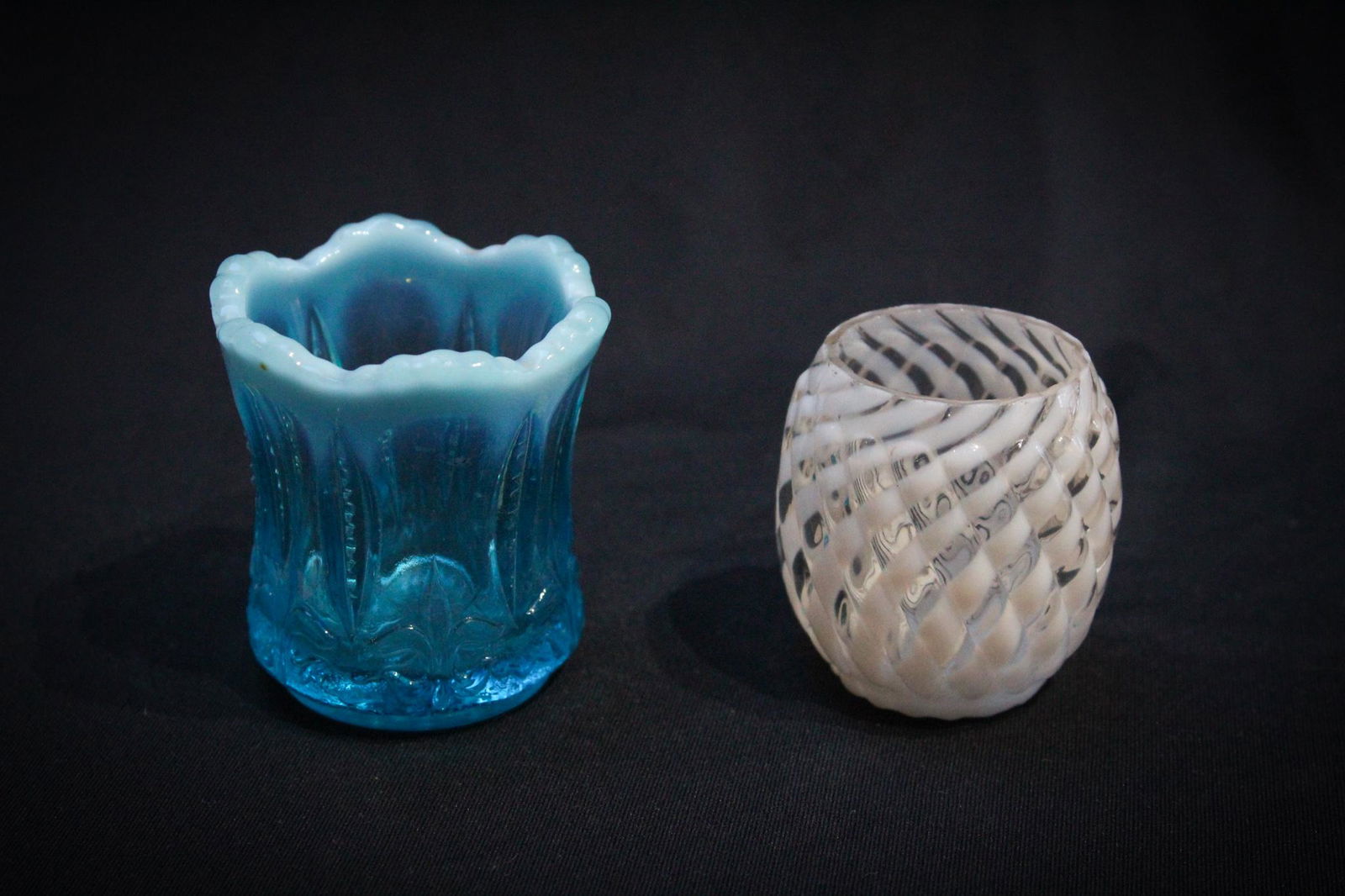 2 pc Lot Opalescent Victorian Toothpick Holders (1 of 3)