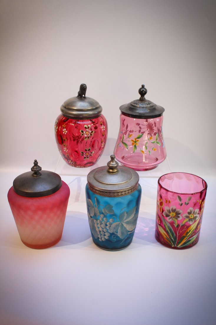 5 pc Lot Victorian Pickle Castor jars (1 of 5)