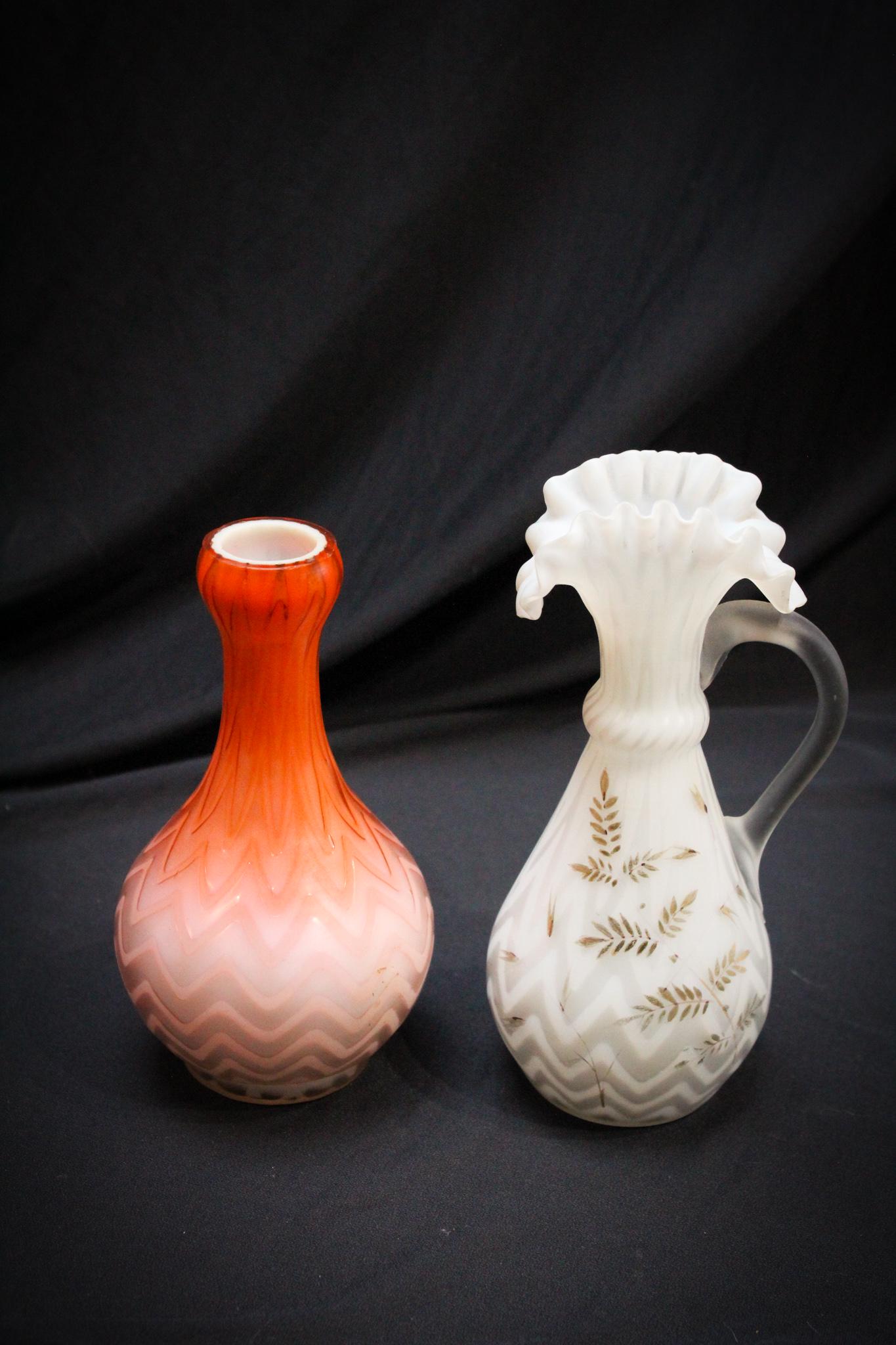 2 Pc Lot Victorian Mother of Pearl Glass (1 of 7)