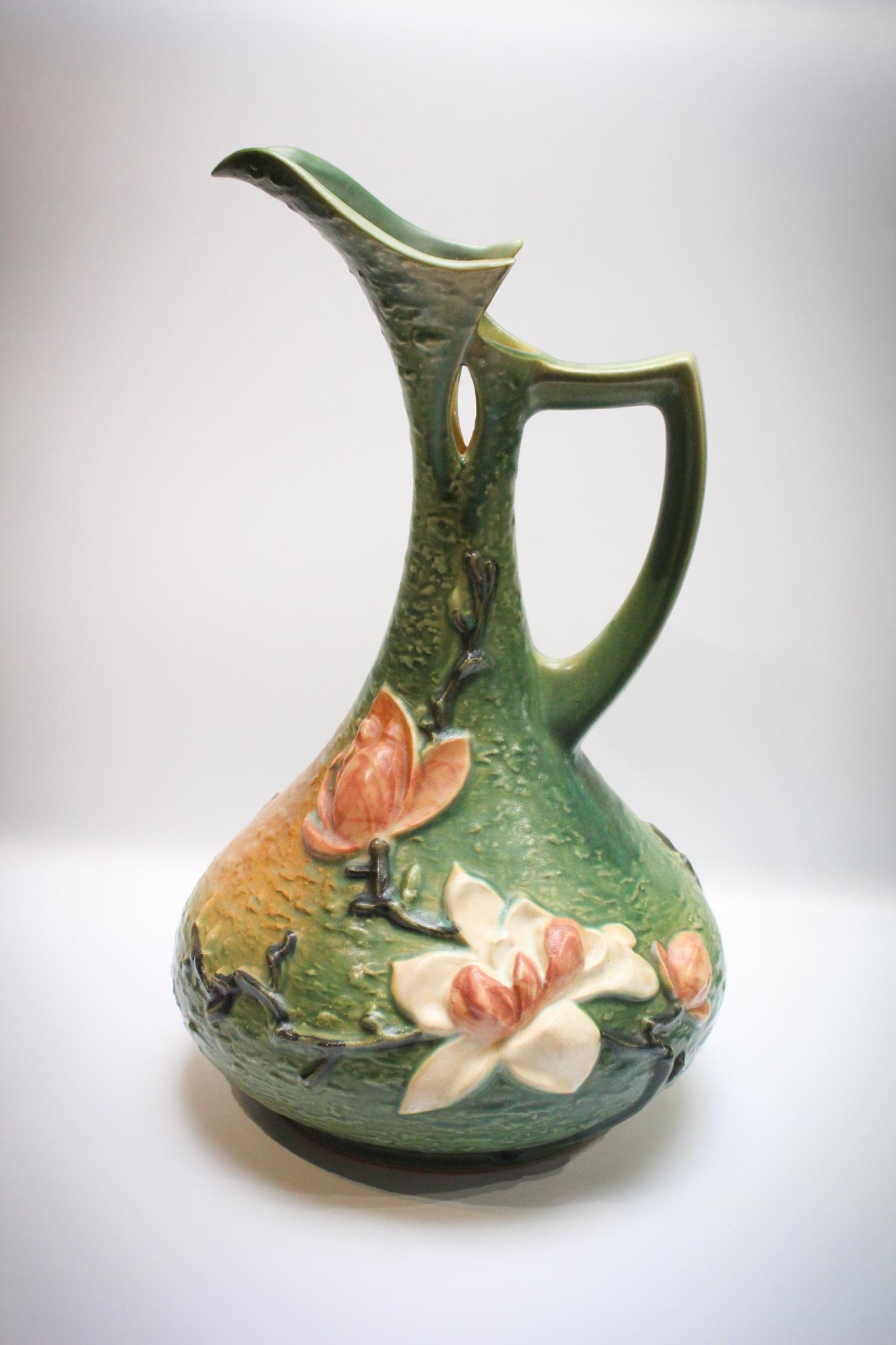 Roseville pottery 15" Magnolia Green Ewer (1 of 5)
