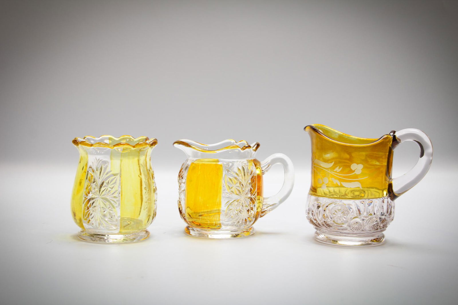 3 pc Lot Riverside amber stained glass (1 of 5)