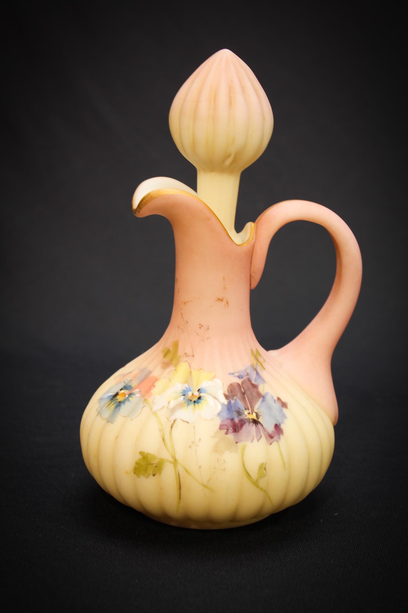 Mt. Washington glass Pansy dÃ©cor Cruet (1 of 4)