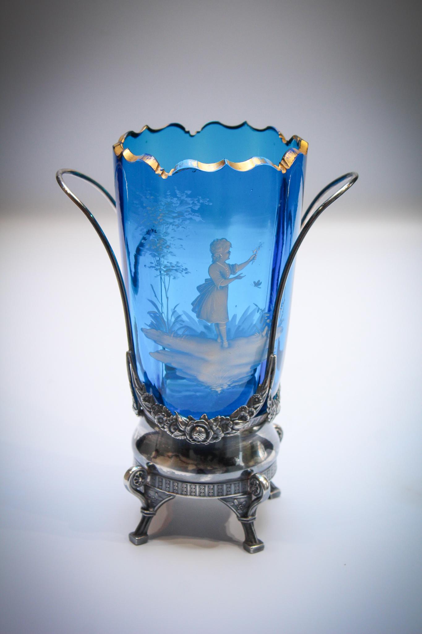 Victorian Hartford Silverplate Mary Gregory Vase (1 of 6)