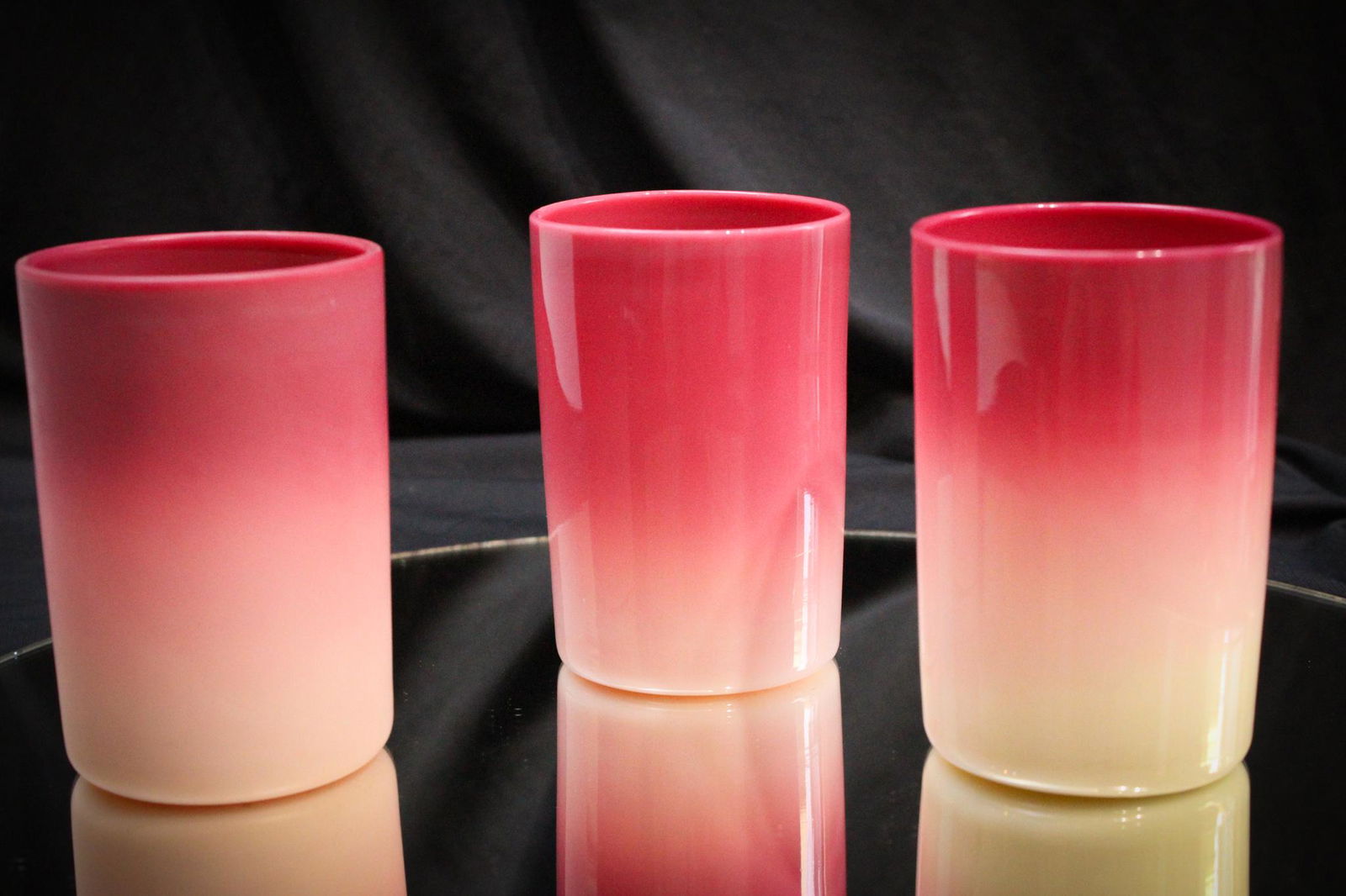 3 pc Lot New England Peachblow Victorian Tumblers (1 of 8)