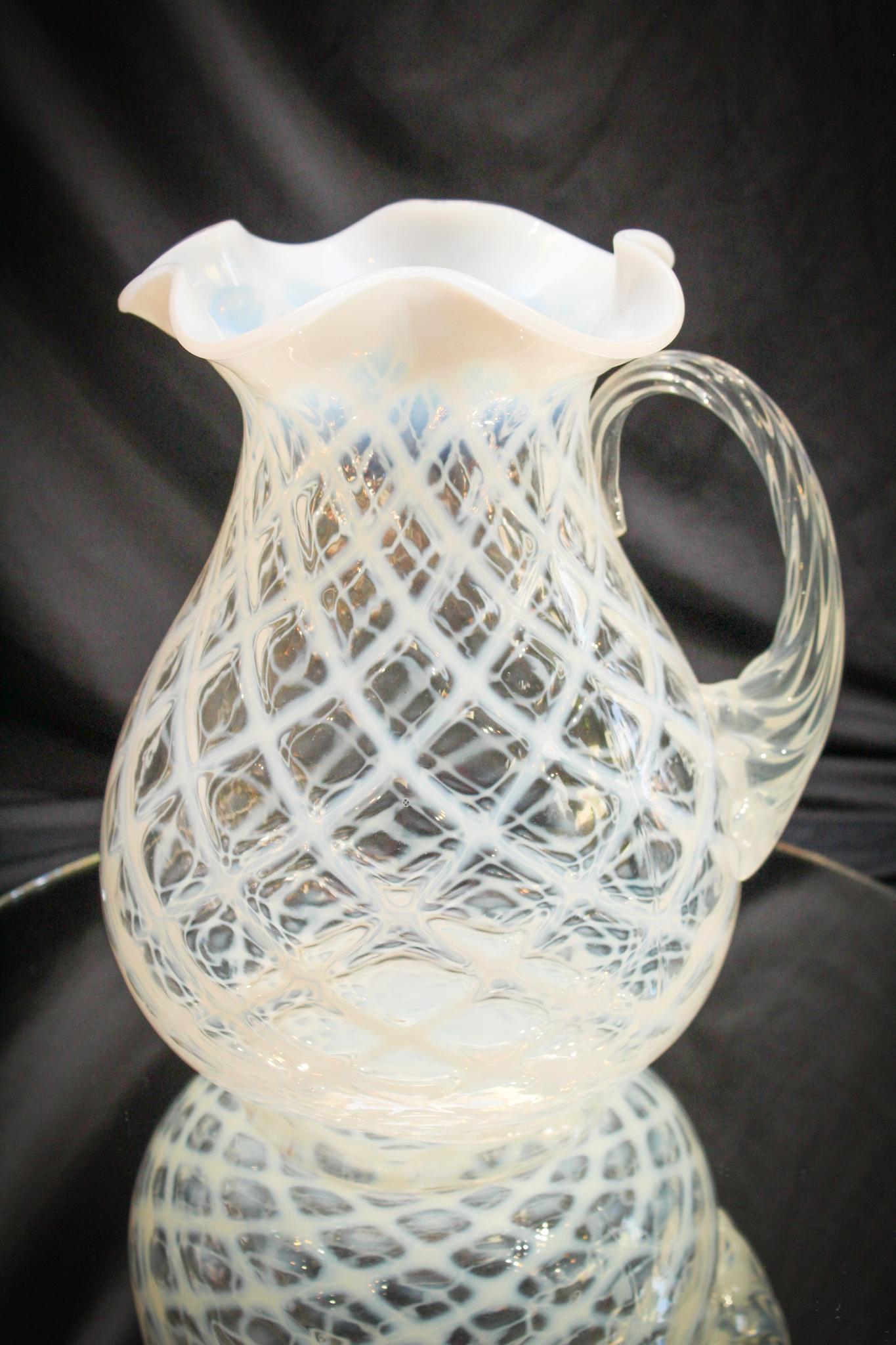Rare rare Northwood Opalescent Lattice Water Pitcher (1 of 4)