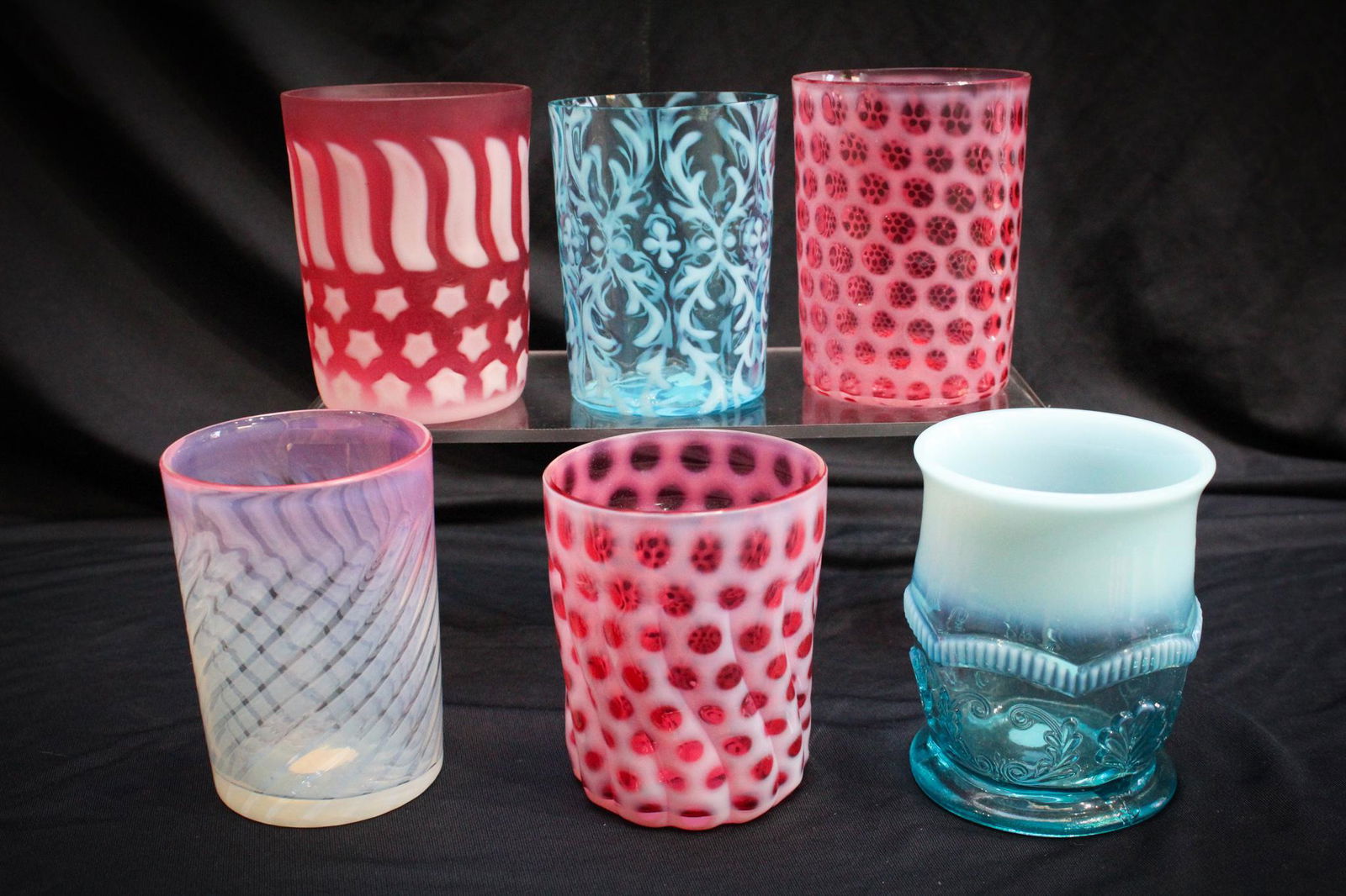 6 pc Lot Victorian Hobb's Northwood Albany Opalescent (1 of 5)