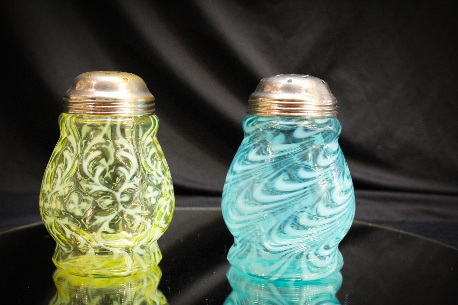 Northwood Opalescent 2 pc Lot Victorian Sugar Shakers (1 of 6)