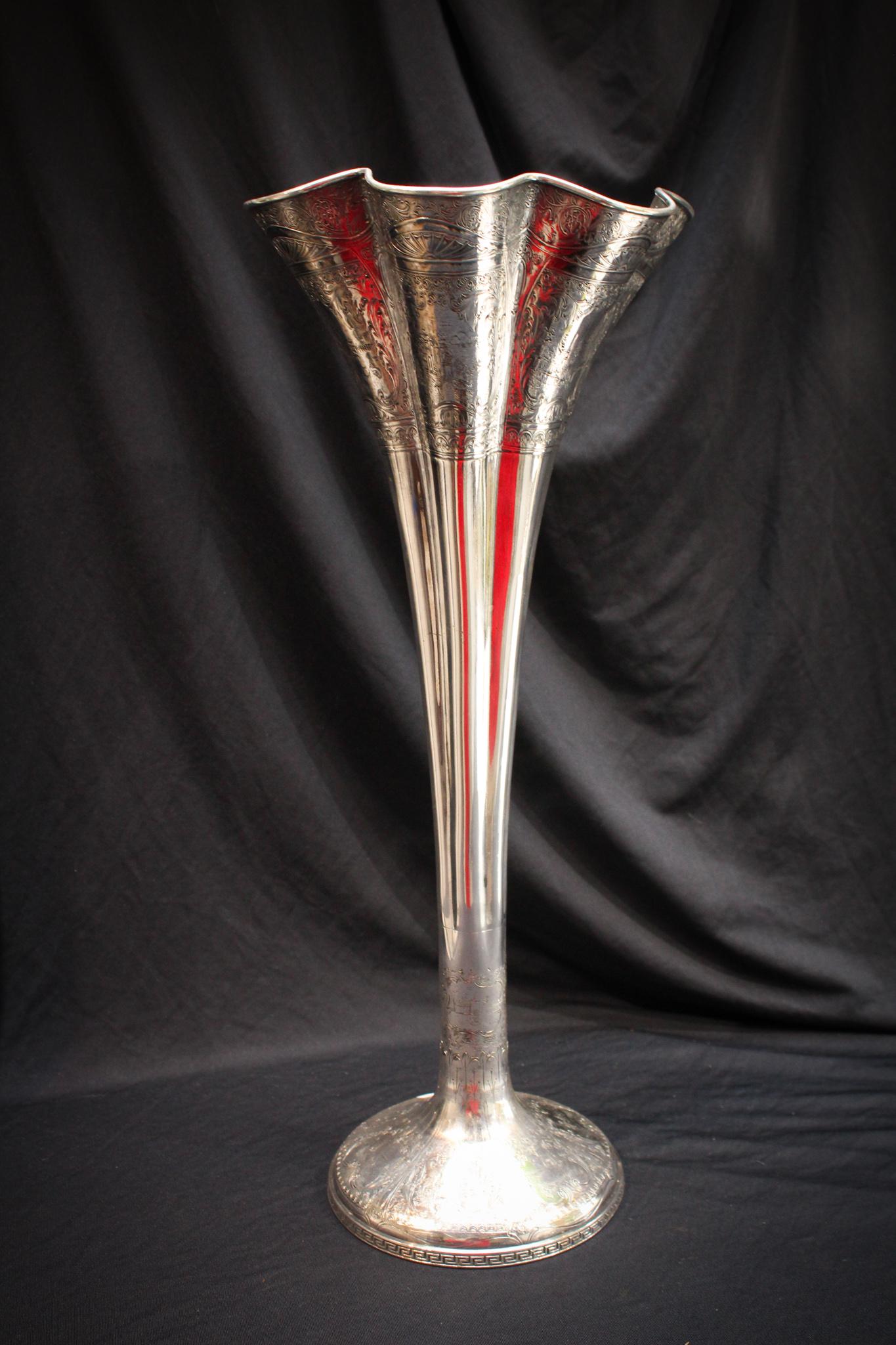 18" massive H & S Co. Victorian Silverplate Vase (1 of 11)