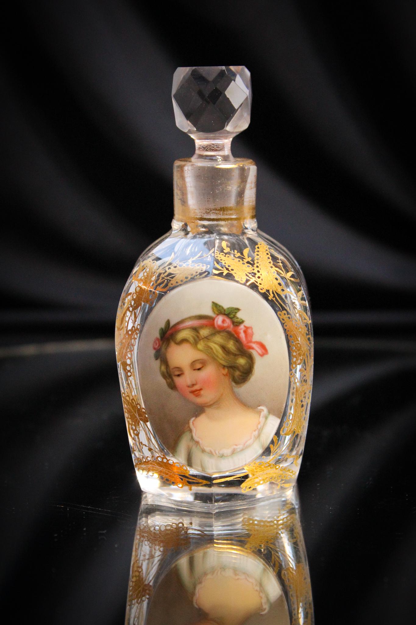 Moser Bohemian Hand painted Portrait Perfume (1 of 4)