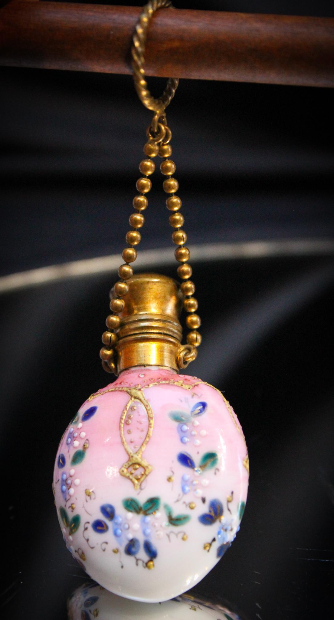 Pink Enameled Victorian Chatelaine Perfume (1 of 4)