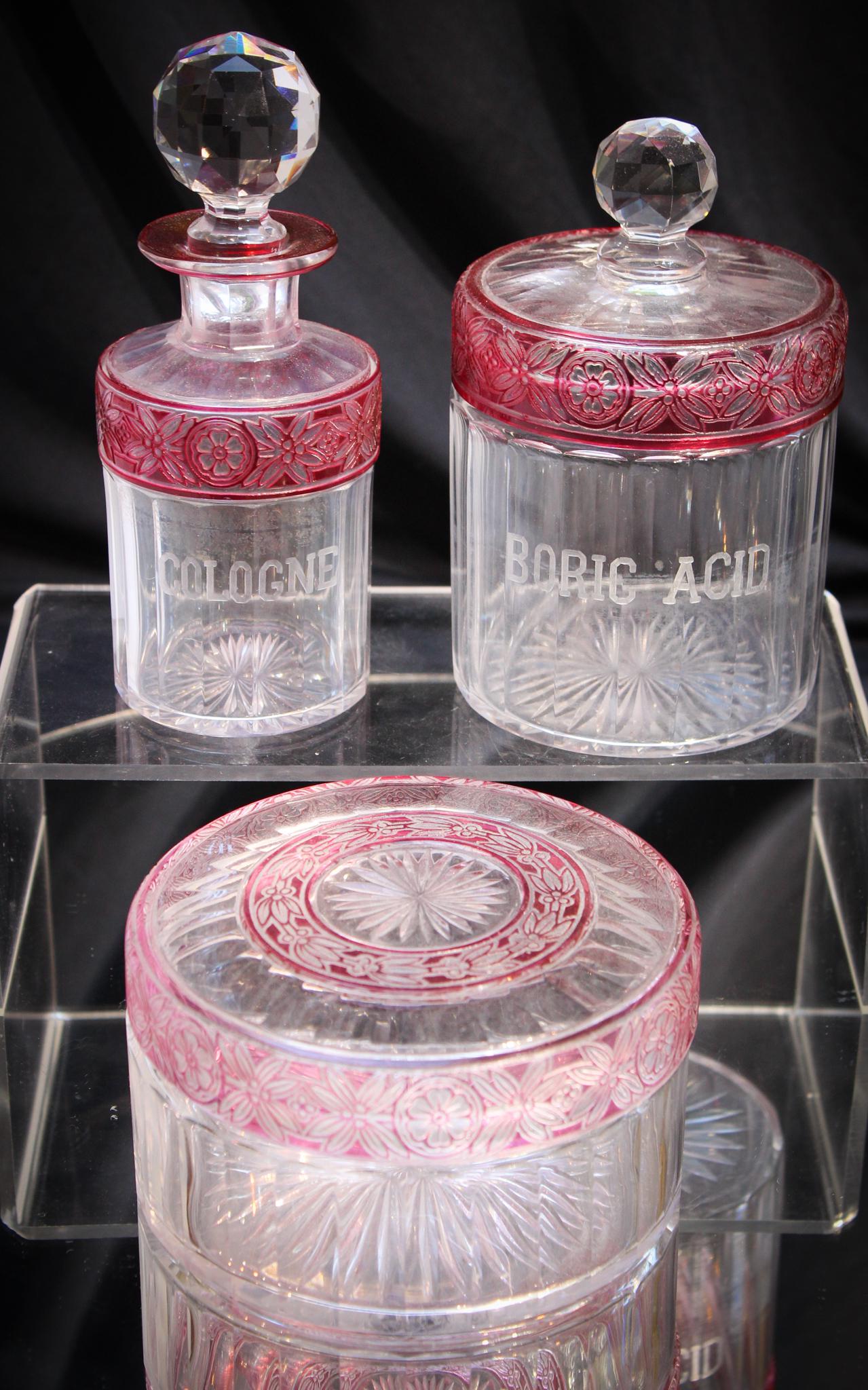 3 pc Lot Baccarat St. Louis Val St. Lambert Dresser Set (1 of 10)