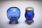 Victorian Blue engraved Colorado Rare Salt Shaker